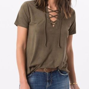 Suede army green shirt